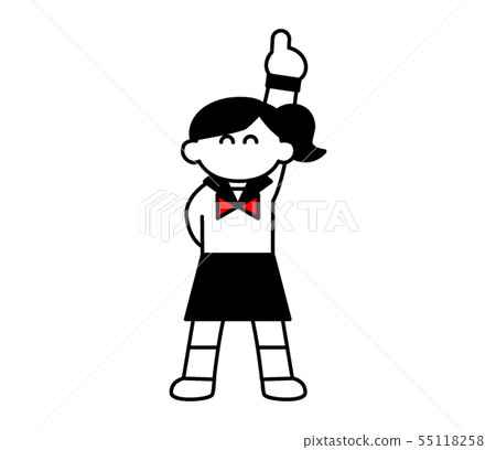 指向上方的水手服女孩(變形) 指向上方的水手服女孩(變形) 55118258