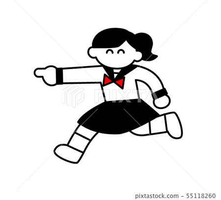 Sailor suit girl pointing to the side (deformed) Sailor suit girl pointing to the side (deformed) 55118260