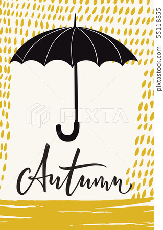 Vector autumn poster with calligraphy and retro style Vector autumn poster with calligraphy and retro style 55118855