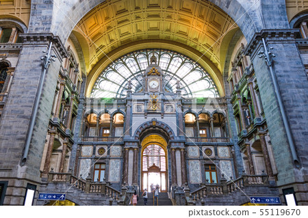 Famous Antwerp Central station interior with 55119670