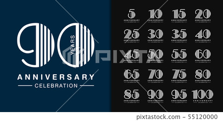 Set of anniversary logotype. Modern anniversary Set of anniversary logotype. Modern anniversary 55120000