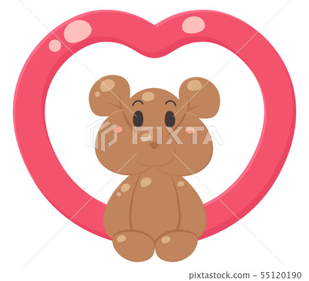 氣球藝術例證_心臟和熊 55120190