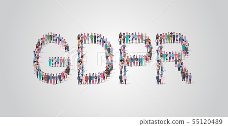 people crowd gathering in shape of GDPR word different occupation employees mix race workers group people crowd gathering in shape of GDPR word different occupation employees mix race workers group 55120489