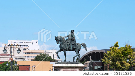 Stefan cel Mare statue in front of Palace of Stefan cel Mare statue in front of Palace of 55121526