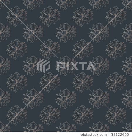 Floral seamless pattern with flower ink sketch Floral seamless pattern with flower ink sketch 55122600