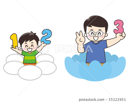 Parent and child with numbers 55122951