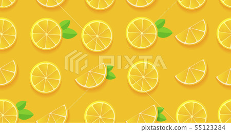Orange slices seamless pattern, modern plat graphic for fabric or packege design 55123284