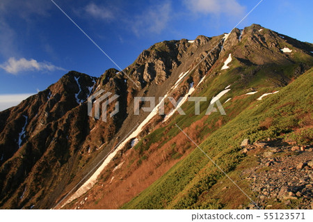 南阿爾卑斯山白樺山帳篷縱向景觀從黑暗的鳥舍帳篷區 南阿爾卑斯山白樺山帳篷縱向景觀從黑暗的鳥舍帳篷區 55123571