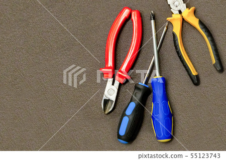 group of tools for repair. side cutters 55123743