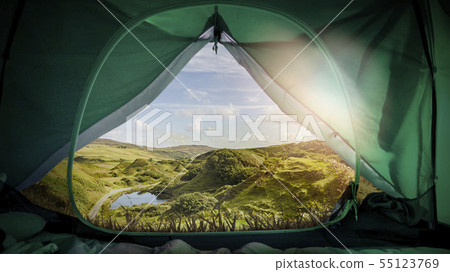 camping in scottish landscape 55123769