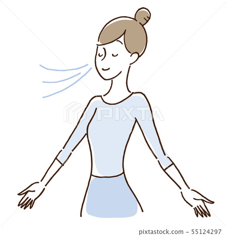 深呼吸婦女例證 55124297