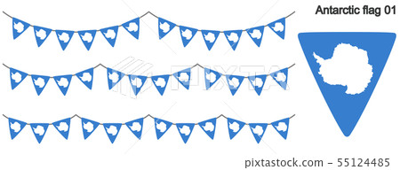 南極旗 彩旗花環 的花環矢量數據 插圖素材 圖庫