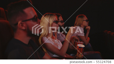 Family eating popcorn in cinema Family eating popcorn in cinema 55124708