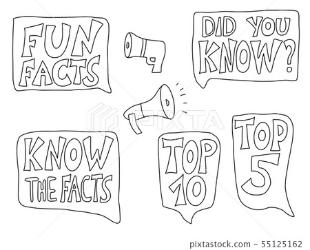 Quotes about facts set. Vector stylized text. Quotes about facts set. Vector stylized text. 55125162