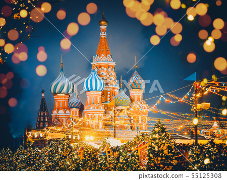 St. Basil's Cathedral or Cathedral of Vasily the Blessed or Cathedral of the Intercession of the St. Basil's Cathedral or Cathedral of Vasily the Blessed or Cathedral of the Intercession of the 55125308