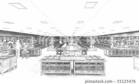 書店CG例證4單色人民 55125476