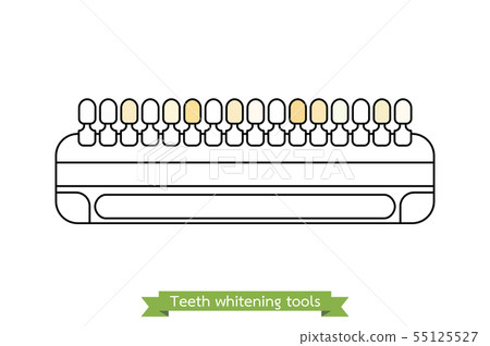 tooth whitening tool - comparison of teeth color 55125527