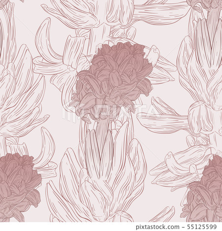 Floral seamless pattern with hyacinth Floral seamless pattern with hyacinth 55125599