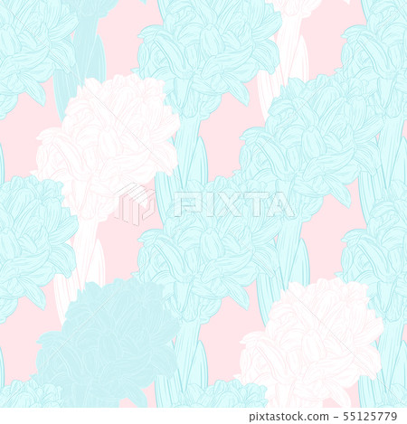 Floral seamless pattern with hyacinth Floral seamless pattern with hyacinth 55125779