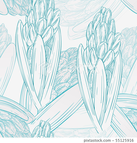 Floral seamless pattern with hyacinth Floral seamless pattern with hyacinth 55125916