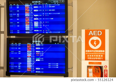 國內出發信息顯示板關西國際機場 國內出發信息顯示板關西國際機場 55126124