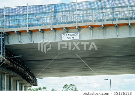 Overhead Clearance Sign On Overpass Under Overhead Clearance Sign On Overpass Under 55126158