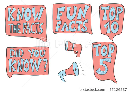 Quotes about facts set. Vector stylized text. Quotes about facts set. Vector stylized text. 55126287