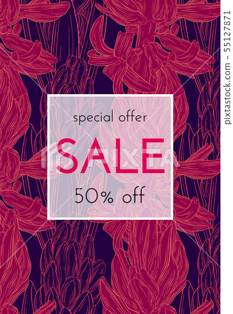 Sale floral card. Vector illustration Sale floral card. Vector illustration 55127871