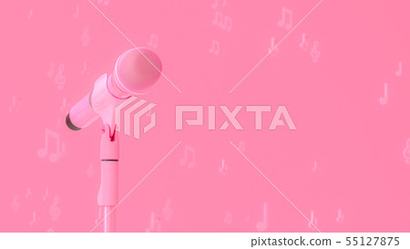 Pink microphone music background Pink microphone music background 55127875