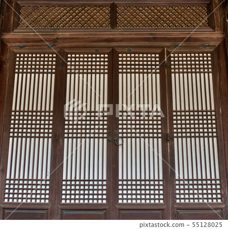 Korean Hanok main gate, wooden door Korean Hanok main gate, wooden door 55128025