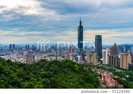 cityscape of Taipei, Taiwan 55128300