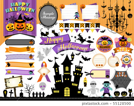 Halloween frame illustration set Halloween frame illustration set 55128500
