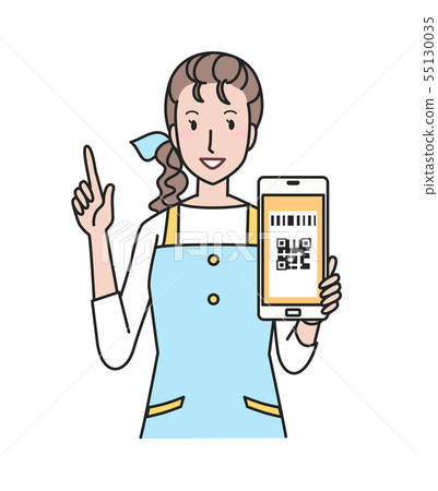 Housewife with a smartphone Housewife with a smartphone 55130035