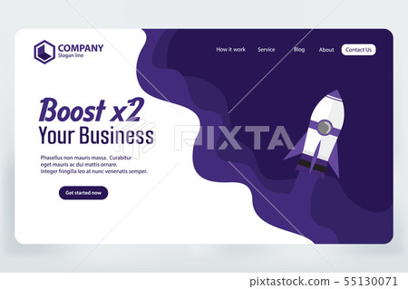 Boost Business Website Landing Page Vector Boost Business Website Landing Page Vector 55130071