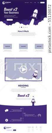Boost Business Website Landing Page Vector Boost Business Website Landing Page Vector 55130072