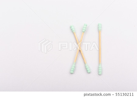 Cotton buds isolated on white background Cotton buds isolated on white background 55130211