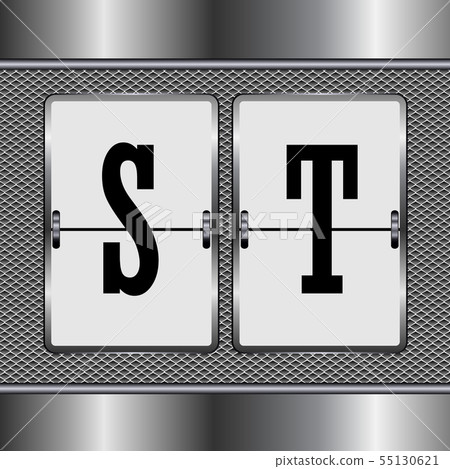 Metal alphabet of mechanical S-T, vector Metal alphabet of mechanical S-T, vector 55130621