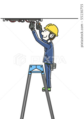 Worker during LED construction Worker during LED construction 55130755