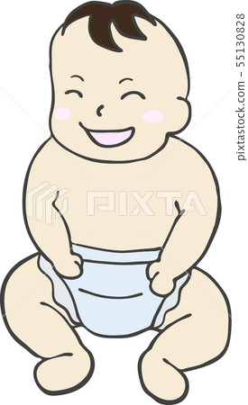 寶寶穿著尿布 55130828
