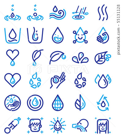 Drinking water icon vector set.-插圖素材 [55131128] - PIXTA圖庫