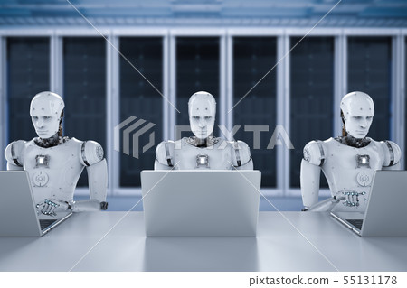 robots work on laptop robots work on laptop 55131178