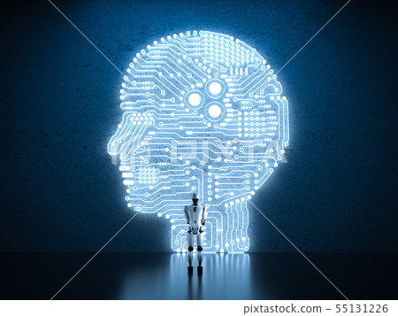 robot with ai brain robot with ai brain 55131226