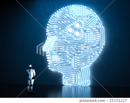 robot with ai brain robot with ai brain 55131227
