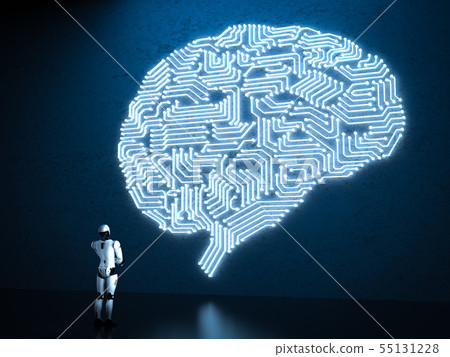 robot with ai brain robot with ai brain 55131228