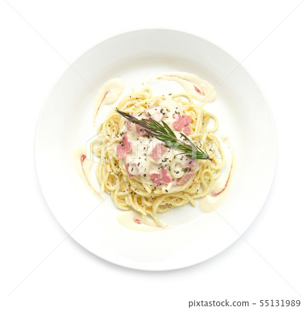Spaghetti Carbonara onion and mushroom cream sauce 55131989
