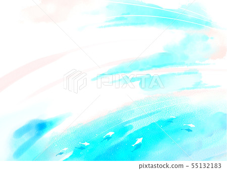 Summer background, abstract watercolor background vector 031 55132183