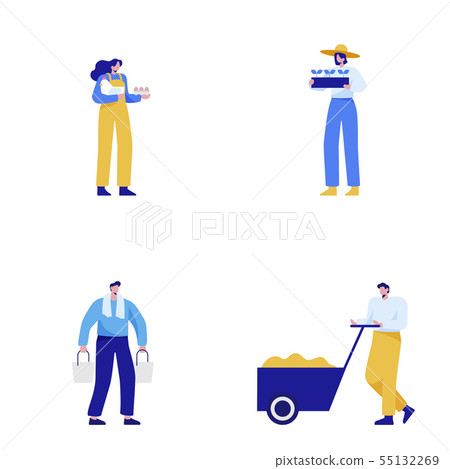 Isometric set of people, human movement concept isolated on white background. 056 55132269