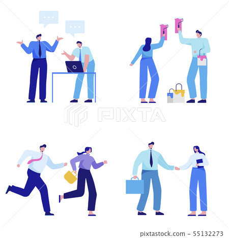 Isometric set of people, human movement concept isolated on white background. 009 Isometric set of people, human movement concept isolated on white background. 009 55132273