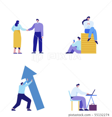 Isometric set of people, human movement concept isolated on white background. 051 Isometric set of people, human movement concept isolated on white background. 051 55132274