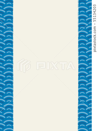 Japanese pattern _ continuous pattern (seamless) Qinghai wave pattern frame / background (blue system) background material 55134203